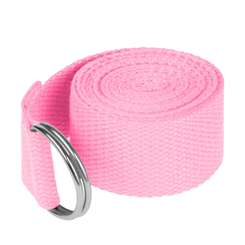 Pasek do jogi, taśma do ćwiczeń, różowa, REBEL ACTIVE Pasek do jogi, taśma do ćwiczeń, różowa, REBEL ACTIVE