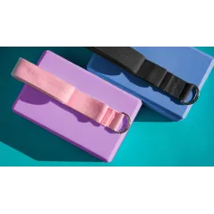 Pasek do jogi, taśma do ćwiczeń, różowa, REBEL ACTIVE