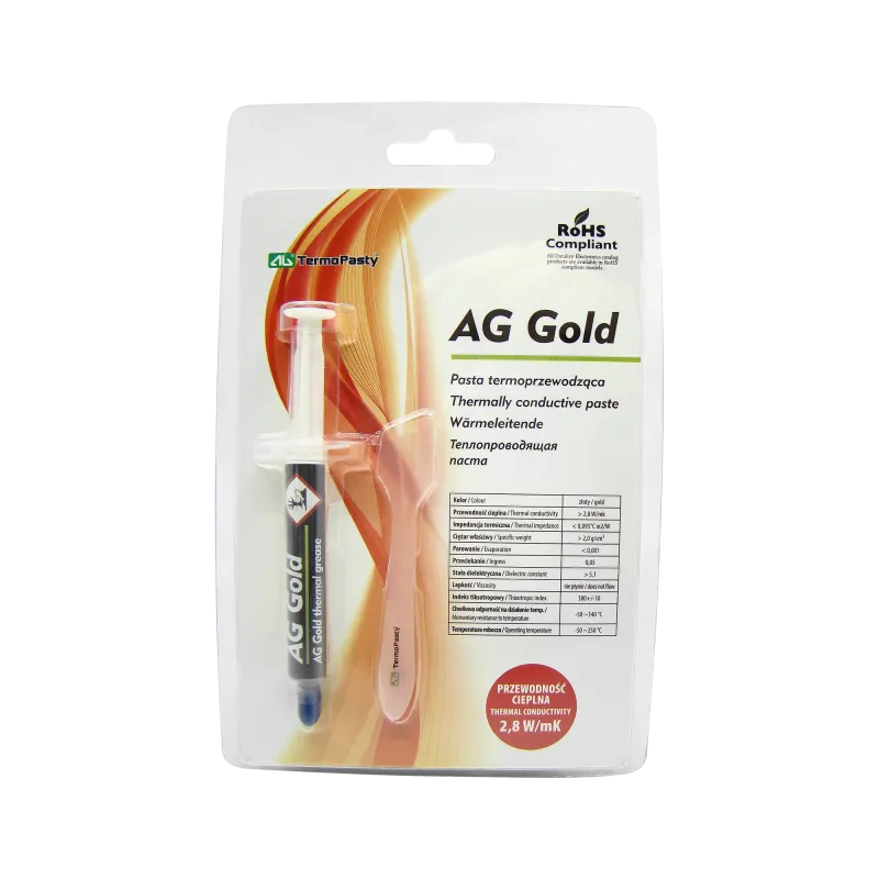 Pasta termoprzewodząca Gold 3g AG AGT-106 Pasta termoprzewodząca Gold 3g AG AGT-106