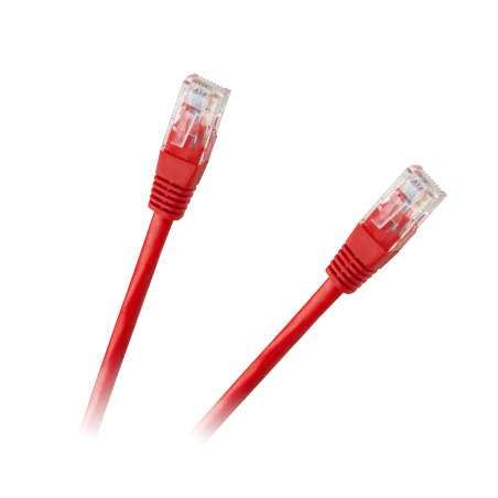Patchcord kabel UTP 8c wtyk-wtyk 3,0m CCA czerwony cat.6e
