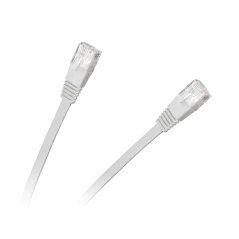 Patchcord płaski UTP 8c wtyk-wtyk 2.0m CCA biały cat.6e