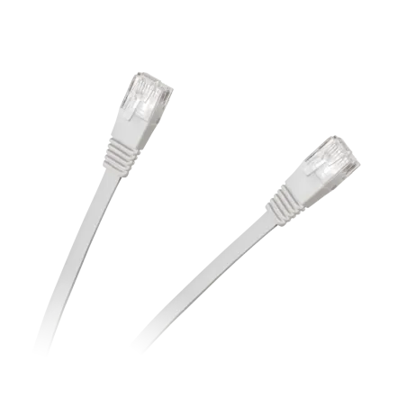 Patchcord płaski UTP 8c wtyk-wtyk 2.0m CCA biały cat.6e