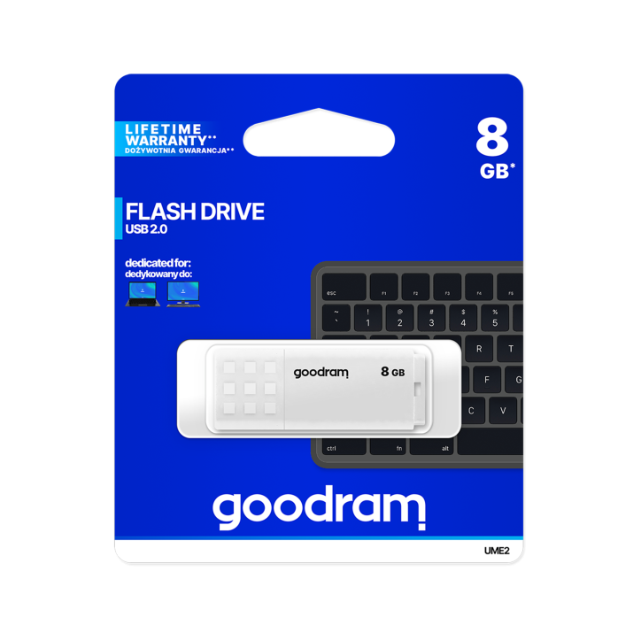 Pendrive Goodram USB 2.0 8GB biały Pendrive Goodram USB 2.0 8GB biały