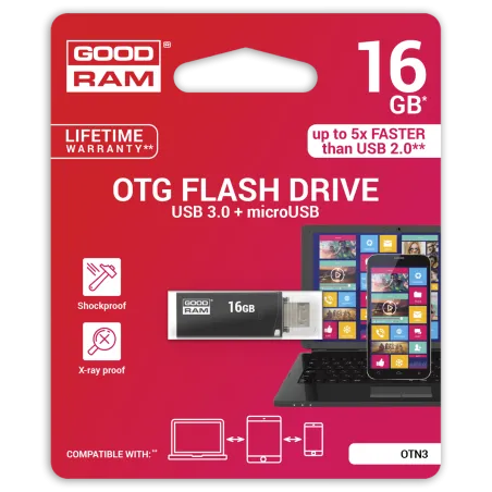 Pendrive Goodram USB 3.0 + microUSB 16GB OTG czarny