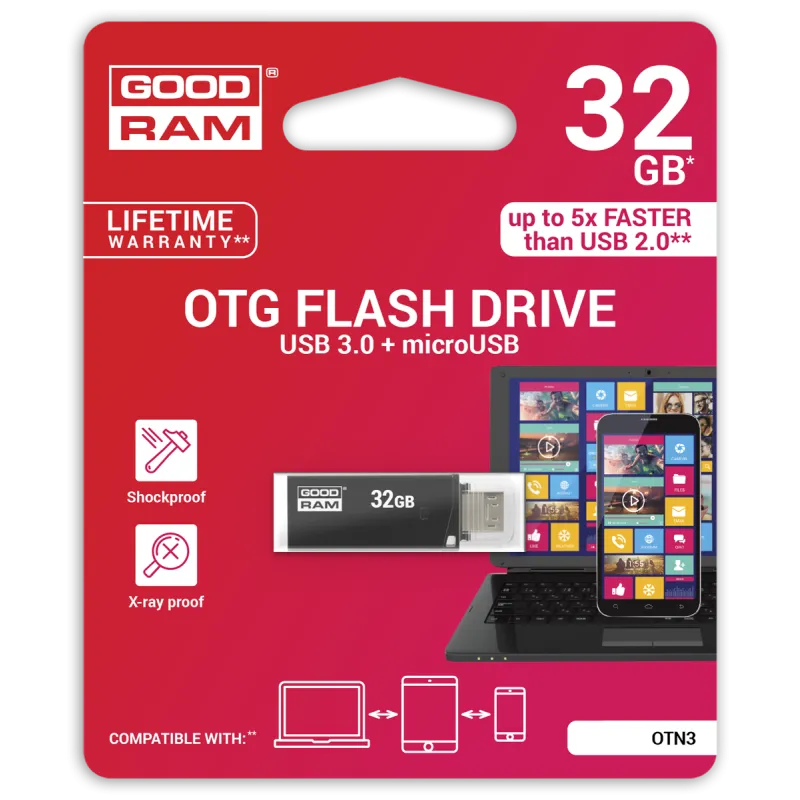 Pendrive Goodram USB 3.0 + microUSB 32GB OTG czarny