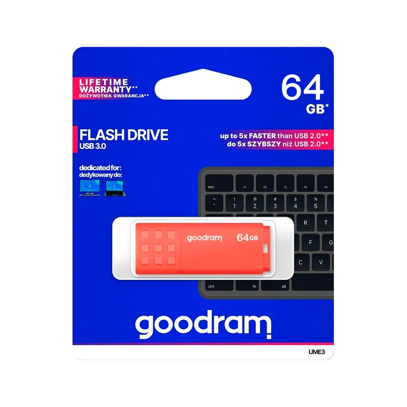 Pendrive Goodram USB 3.2 64GB pomarańczowy