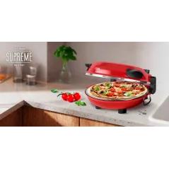 Piec do pizzy TEESA SUPREME + , 1200 W, 32 cm , okienko , wyjmowany kamień, sterowanie dwiema grzałkami