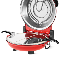 Piec do pizzy TEESA SUPREME + , 1200 W, 32 cm , okienko , wyjmowany kamień, sterowanie dwiema grzałkami
