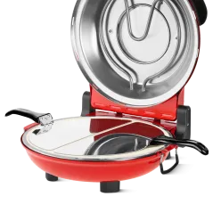 Piec do pizzy TEESA SUPREME + , 1200 W, 32 cm , okienko , wyjmowany kamień, sterowanie dwiema grzałkami