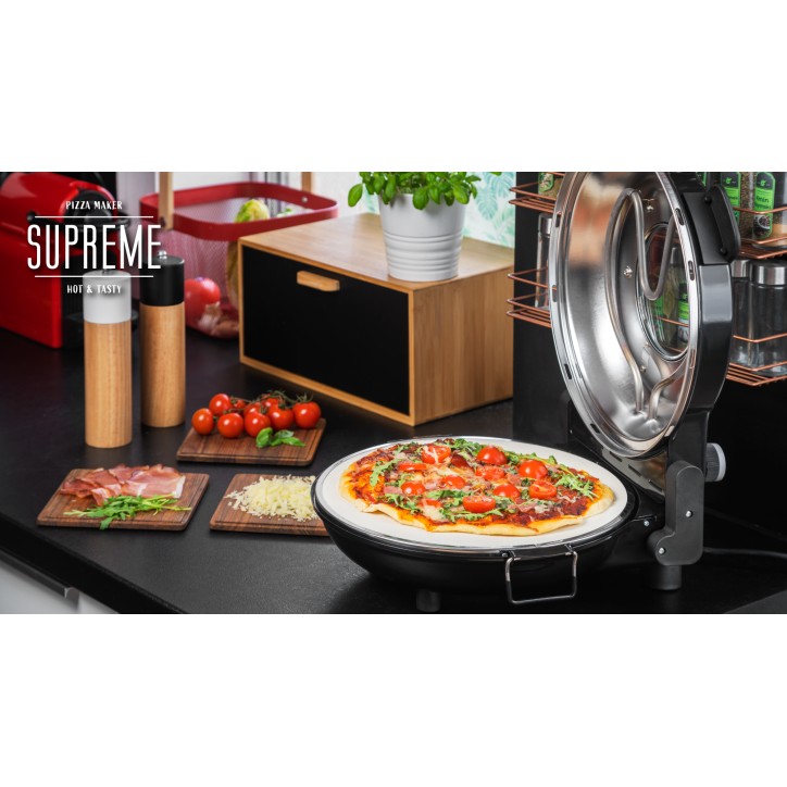 Piec do pizzy TEESA SUPREME, 1200 W, 32 cm , okienko , wyjmowany kamień Piec do pizzy TEESA SUPREME, 1200 W, 32 cm , okienko , wyjmowany kamień