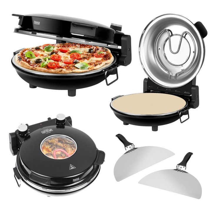 Piec do pizzy TEESA SUPREME, 1200 W, 32 cm , okienko , wyjmowany kamień Piec do pizzy TEESA SUPREME, 1200 W, 32 cm , okienko , wyjmowany kamień