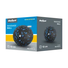 Piłka do masażu 12cm, kolor czarno-niebieski, materiał EPP, REBEL ACTIVE