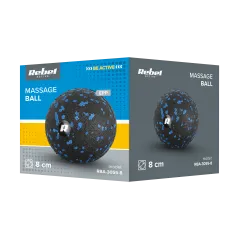 Piłka do masażu 8cm, kolor czarno-niebieski, materiał EPP, REBEL ACTIVE