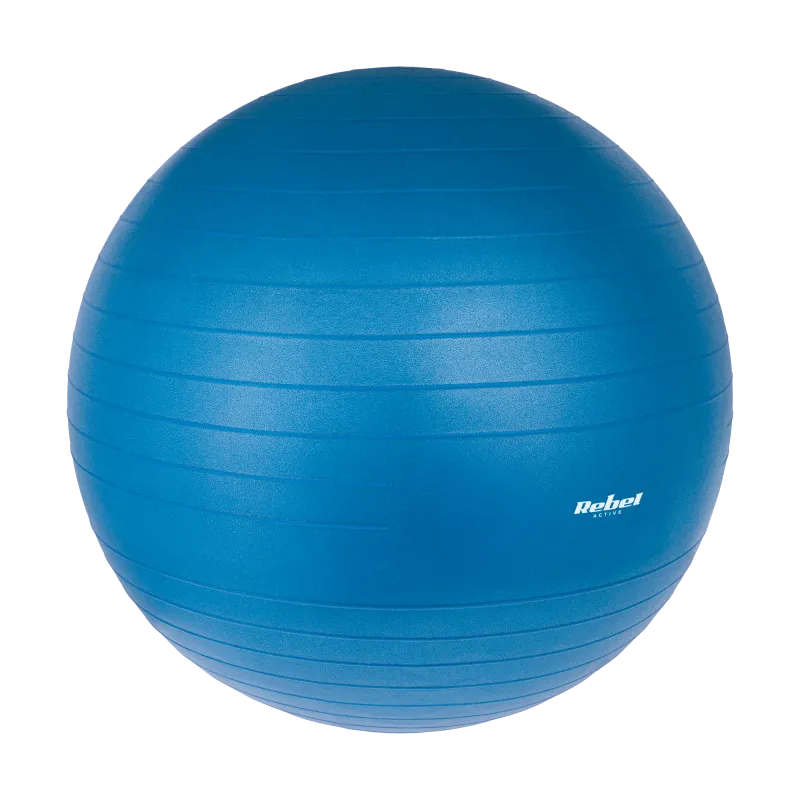Piłka gimnastyczna rehabilitacyjna 55cm z pompką ręczną, kolor niebieski , REBEL ACTIVE Piłka gimnastyczna rehabilitacyjna 55cm z pompką ręczną, kolor niebieski , REBEL ACTIVE