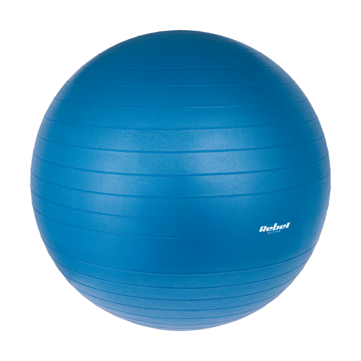 Piłka gimnastyczna rehabilitacyjna 55cm z pompką ręczną, kolor niebieski , REBEL ACTIVE Piłka gimnastyczna rehabilitacyjna 55cm z pompką ręczną, kolor niebieski , REBEL ACTIVE