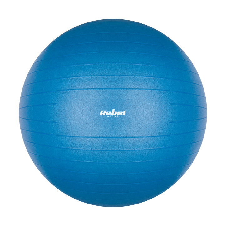 Piłka gimnastyczna rehabilitacyjna 55cm z pompką ręczną, kolor niebieski , REBEL ACTIVE Piłka gimnastyczna rehabilitacyjna 55cm z pompką ręczną, kolor niebieski , REBEL ACTIVE