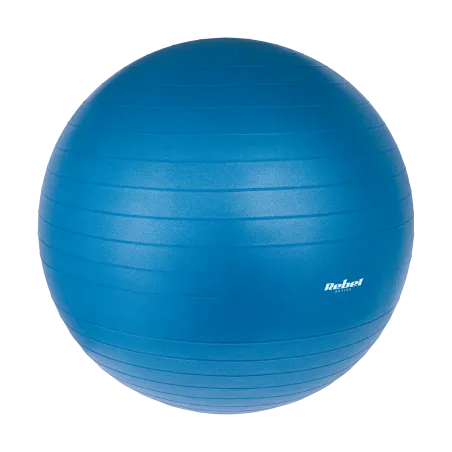 Piłka gimnastyczna rehabilitacyjna 65cm z pompką ręczną, kolor niebieski , REBEL ACTIVE