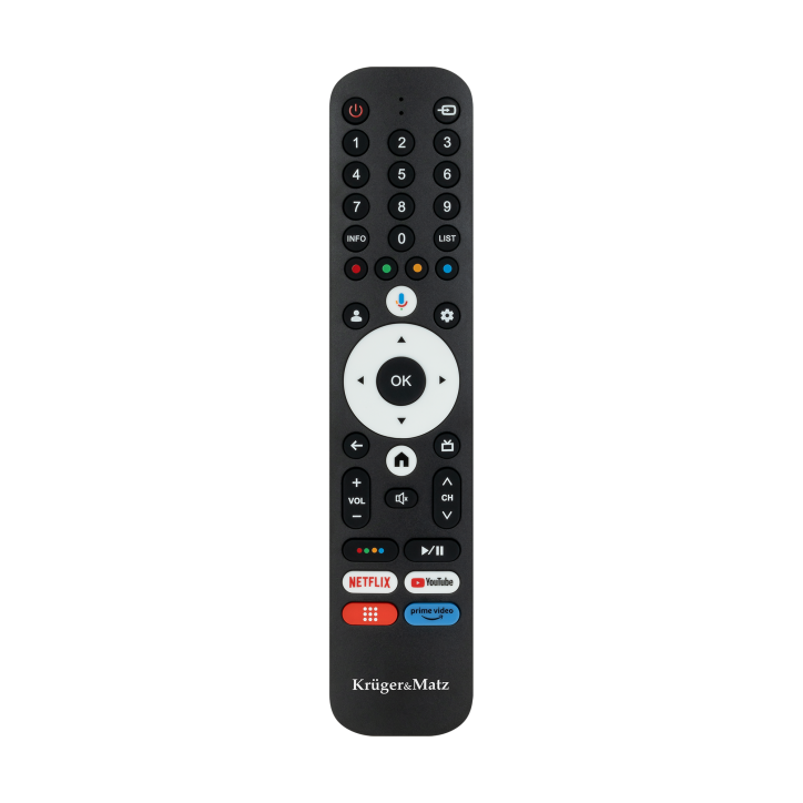 Pilot do TV Kruger&Matz Google TV z przyciskami numerycznymi Pilot do TV Kruger&Matz Google TV z przyciskami numerycznymi