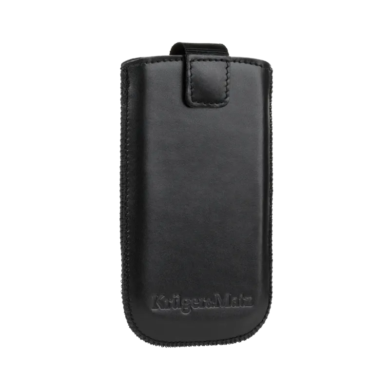 Pokrowiec skórzany Kruger&Matz przeznaczony do telefonów o przekątnej 4" czarny