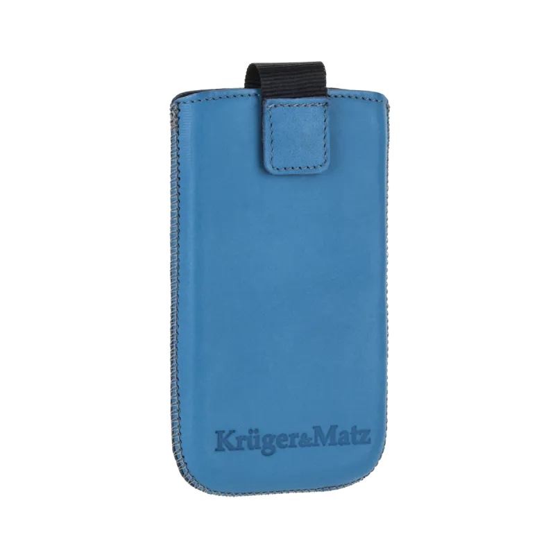 Pokrowiec skórzany Kruger&Matz przeznaczony do telefonów o przekątnej 4" niebieski Pokrowiec skórzany Kruger&Matz przeznaczony do telefonów o przekątnej 4" niebieski