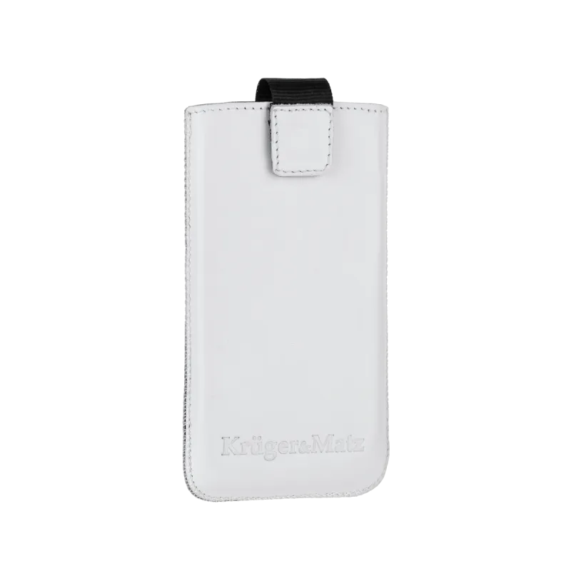 Pokrowiec skórzany Kruger&Matz przeznaczony do telefonów o przekątnej 4,3" biały