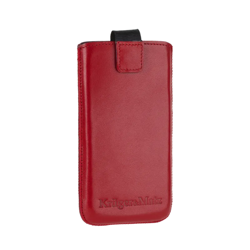Pokrowiec skórzany Kruger&Matz przeznaczony do telefonów o przekątnej 4,3" czerwony