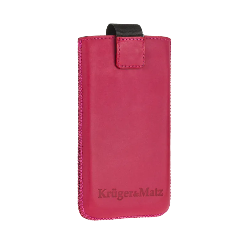 Pokrowiec skórzany Kruger&Matz przeznaczony do telefonów o przekątnej 4,3" różowy