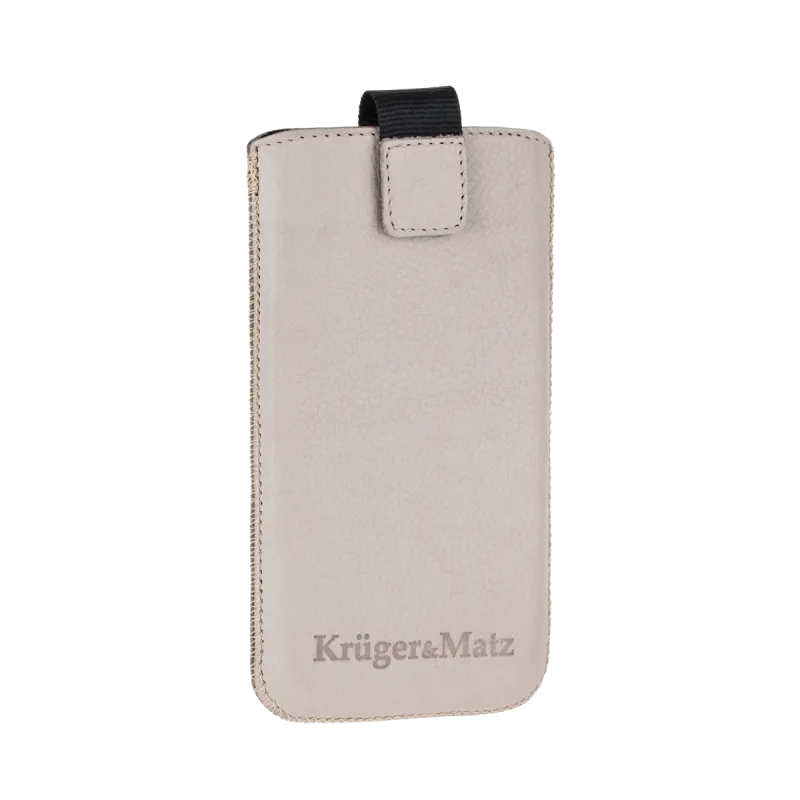 Pokrowiec skórzany Kruger&Matz przeznaczony do telefonów o przekątnej 4,5" beżowy Pokrowiec skórzany Kruger&Matz przeznaczony do telefonów o przekątnej 4,5" beżowy