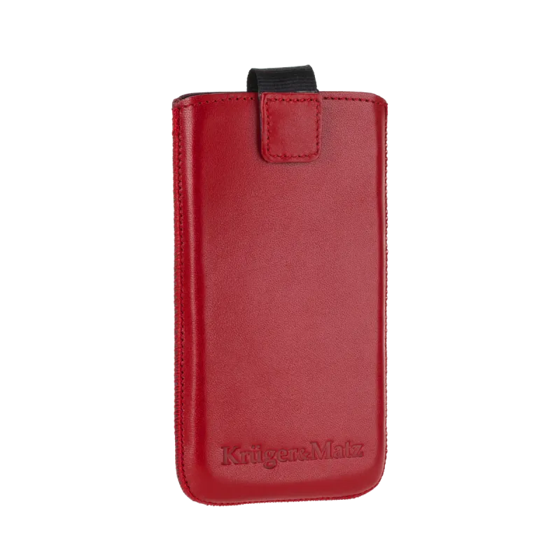 Pokrowiec skórzany Kruger&Matz przeznaczony do telefonów o przekątnej 4,5" czerwony