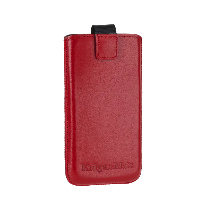 Pokrowiec skórzany Kruger&Matz przeznaczony do telefonów o przekątnej 4,5" czerwony Pokrowiec skórzany Kruger&Matz przeznaczony do telefonów o przekątnej 4,5" czerwony