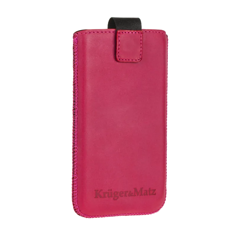 Pokrowiec skórzany Kruger&Matz przeznaczony do telefonów o przekątnej 4,7" różowy