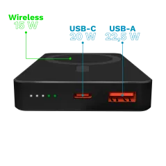 POWER BANK indukcyjny Kruger&Matz 10000 mAh Mag Safe czarny