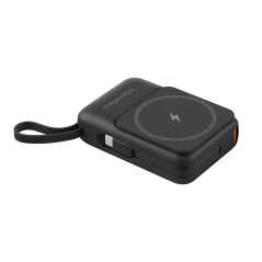 POWER BANK indukcyjny Kruger&Matz 10000 mAh Mag Safe z kablem czarny
