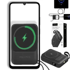 Power Bank Indukcyjny Kruger&amp;Matz 10000 mAh Mag Safe Czarny