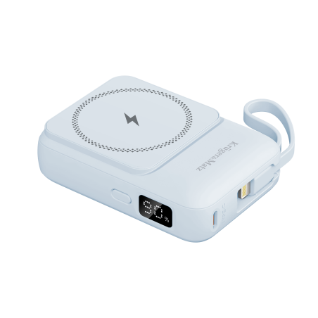 POWERBANK indukcyjny Kruger&Matz 10000 mAh Mag Safe z kablem niebieski