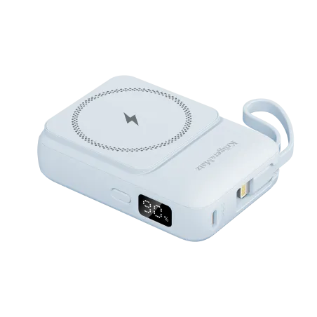 POWERBANK indukcyjny Kruger&Matz 10000 mAh Mag Safe z kablem niebieski