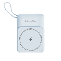 POWER BANK indukcyjny Kruger&amp;Matz 10000 mAh Mag Safe niebieski – szybko ładuj!