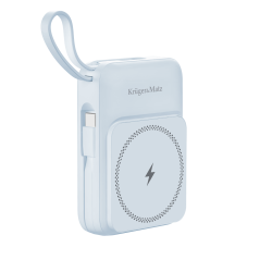 POWER BANK indukcyjny Kruger&amp;Matz 10000 mAh Mag Safe niebieski – szybko ładuj!