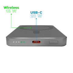 "Power Bank Indukcyjny Kruger&amp;Matz 5000 mAh Mag Safe Szary"