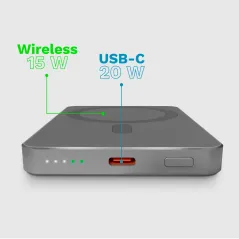 "Power Bank Indukcyjny Kruger&amp;Matz 5000 mAh Mag Safe Szary"