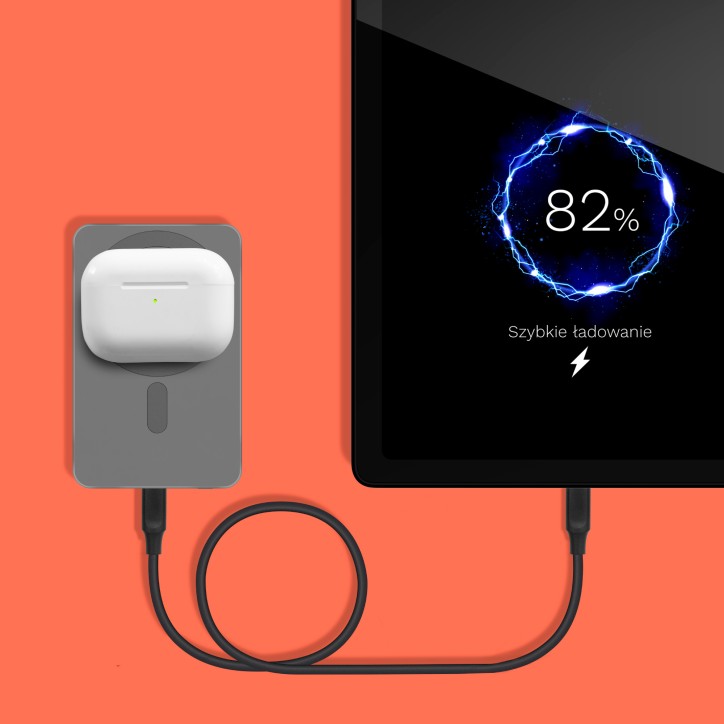 POWER BANK indukcyjny Kruger&Matz 5000 mAh Mag Safe szary