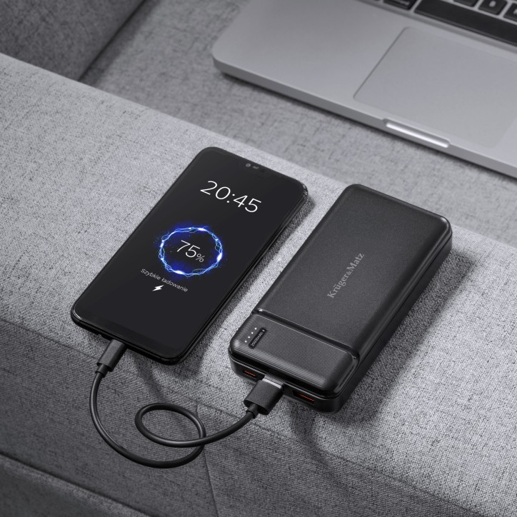 POWER BANK Kruger&Matz 20000 mAh Li-pol z funkcją QC oraz PD POWER BANK Kruger&Matz 20000 mAh Li-pol z funkcją QC oraz PD