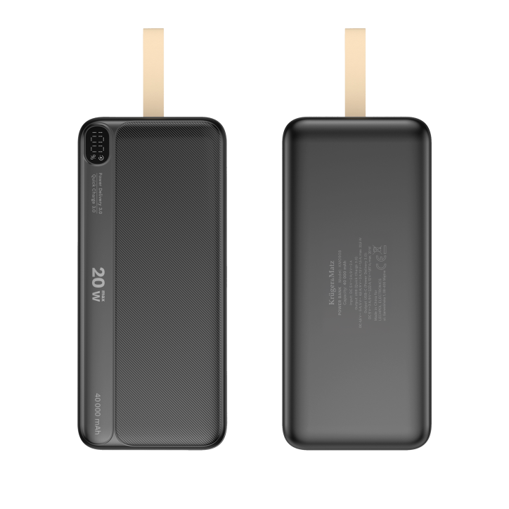 POWER BANK Kruger&Matz 40000 mAh Li-ion z funkcją QC oraz PD POWER BANK Kruger&Matz 40000 mAh Li-ion z funkcją QC oraz PD