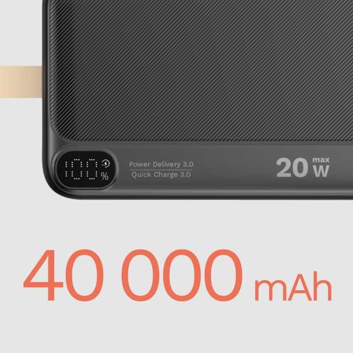 POWER BANK Kruger&Matz 40000 mAh Li-ion z funkcją QC oraz PD POWER BANK Kruger&Matz 40000 mAh Li-ion z funkcją QC oraz PD