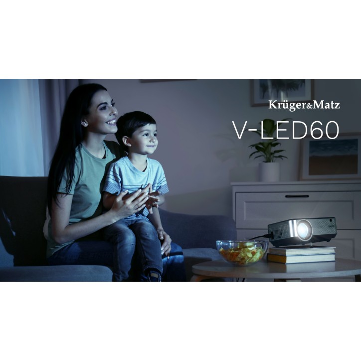 Projektor LED z Wi-Fi FullHD Kruger&Matz V-LED60 Projektor LED z Wi-Fi FullHD Kruger&Matz V-LED60