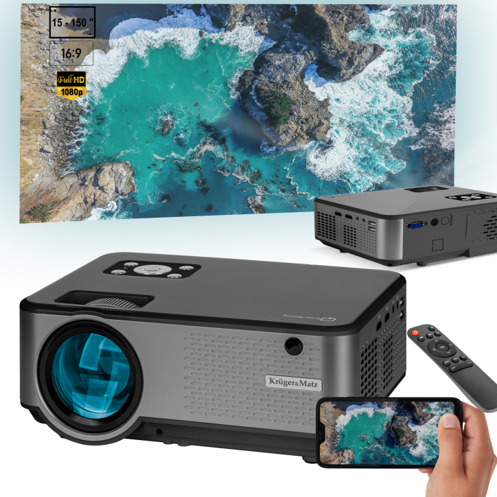 Projektor LED z Wi-Fi FullHD Kruger&Matz V-LED60 Projektor LED z Wi-Fi FullHD Kruger&Matz V-LED60