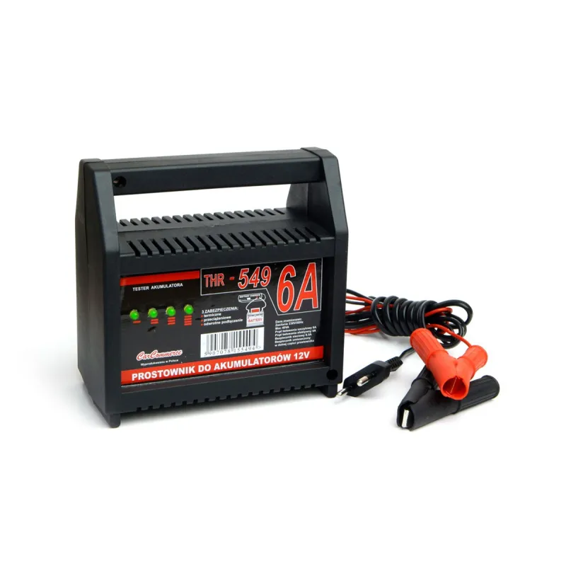 Prostownik THR 549 12V 6A z testerem stanu naładowania