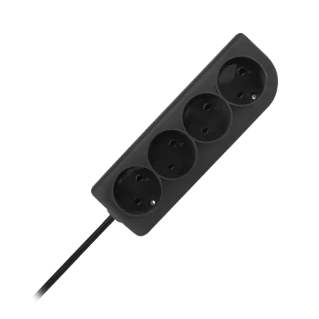 Przedłużacz bez uziemienia 2x1mm 4 gniazda 5m czarny PSN-45-2