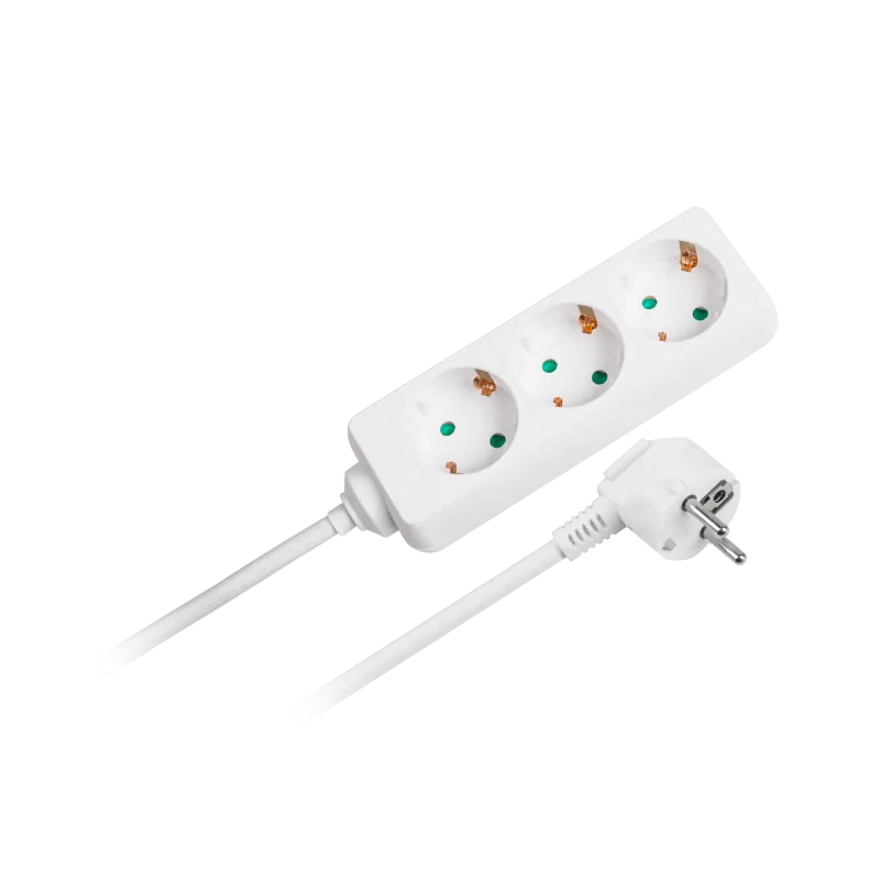 Przedłużacz biały KEMOT 3 gniazda typu niemieckiego, kabel 3m (1,5mm) Przedłużacz biały KEMOT 3 gniazda typu niemieckiego, kabel 3m (1,5mm)