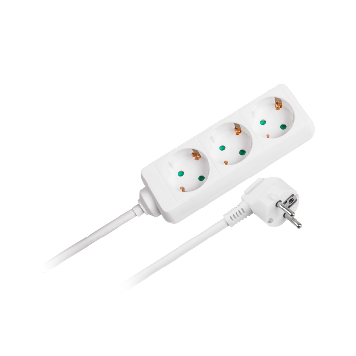 Przedłużacz biały KEMOT 3 gniazda typu niemieckiego, kabel 3m (1,5mm) Przedłużacz biały KEMOT 3 gniazda typu niemieckiego, kabel 3m (1,5mm)